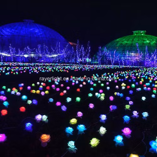 Outdoor Flower Garden Decoration Flower Light Ground Plug Series Rose Light